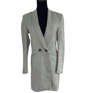 New face grey long blazer.
